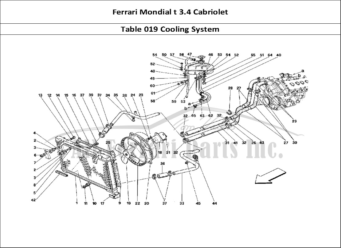 Ferrari Parts Ferrari Mondial 3.4 t Cabriolet Page 019 Cooling System