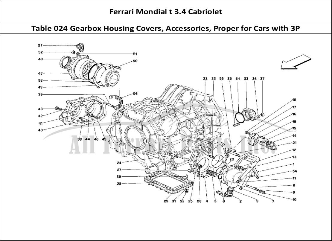 Ferrari Parts Ferrari Mondial 3.4 t Cabriolet Page 024 Gearbox Covers - Valid fo