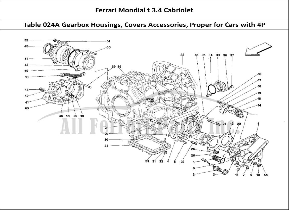 Ferrari Parts Ferrari Mondial 3.4 t Cabriolet Page 024 Gearbox Covers - Valid fo