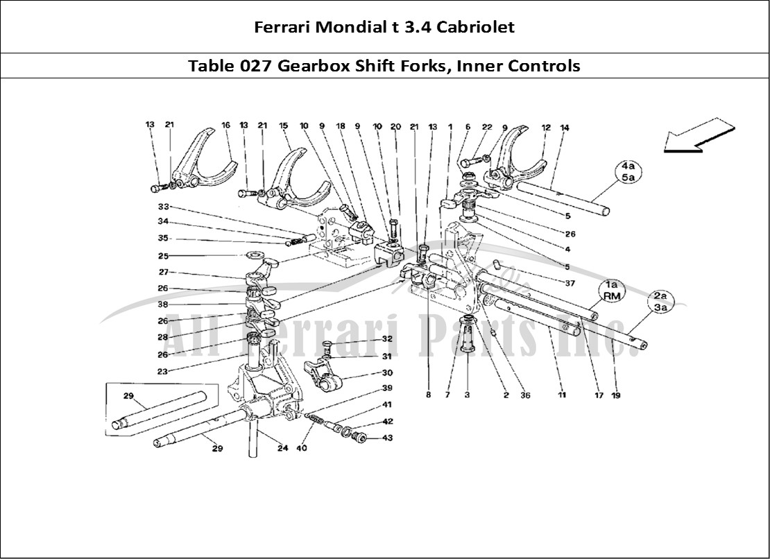 Ferrari Parts Ferrari Mondial 3.4 t Cabriolet Page 027 Inside Gearbox Controls