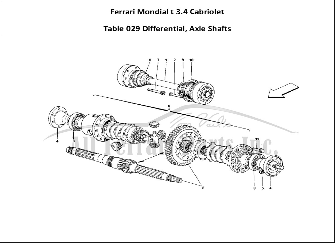 Ferrari Parts Ferrari Mondial 3.4 t Cabriolet Page 029 Differential & Axle Shaft