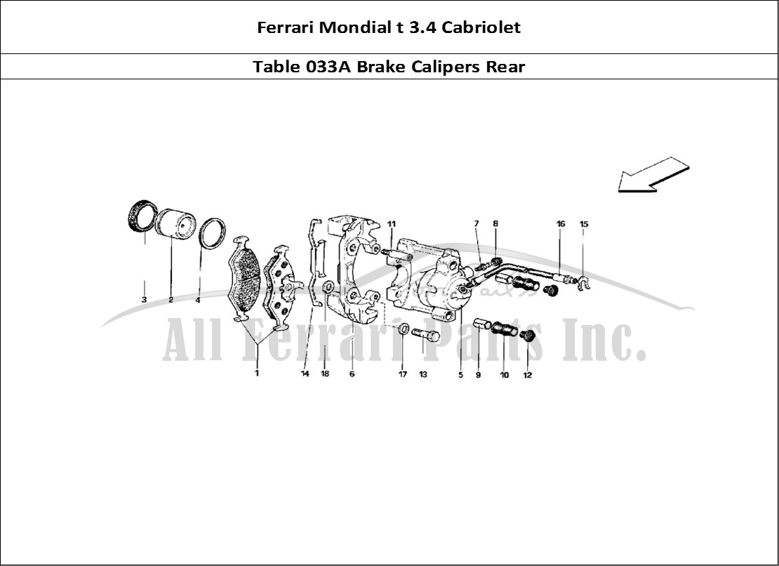 Ferrari Parts Ferrari Mondial 3.4 t Cabriolet Page 033 Calipers for Rear Brakes