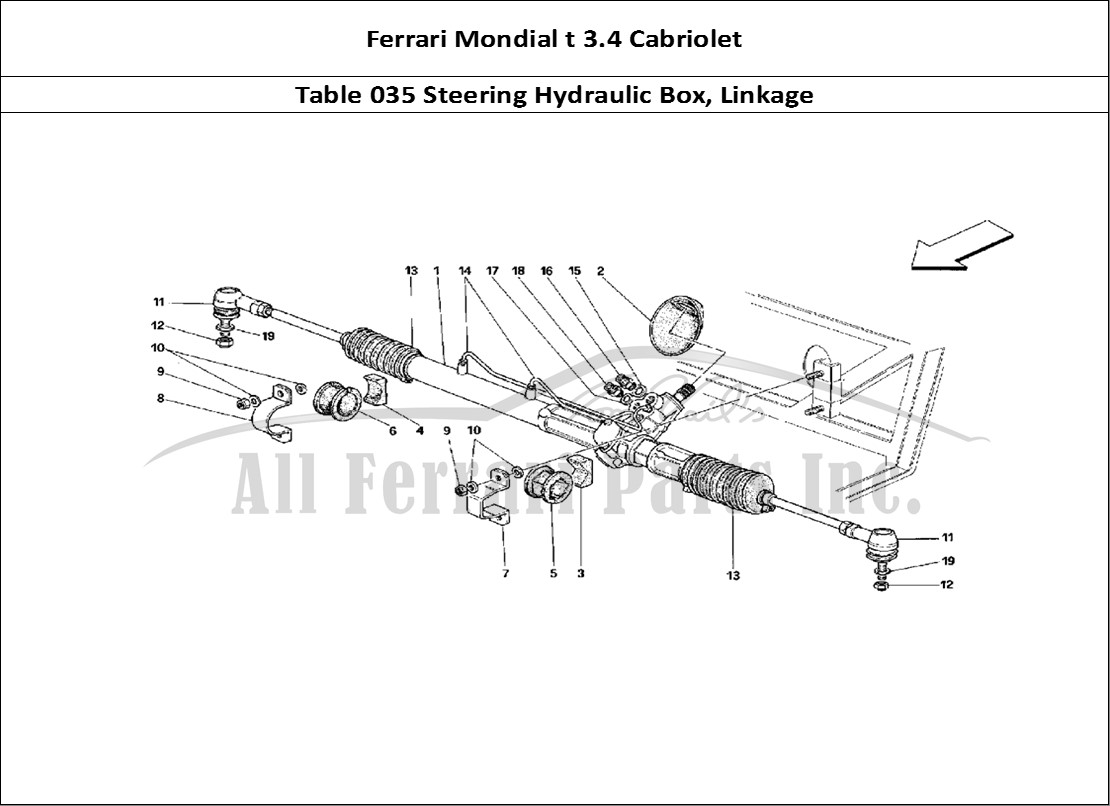 Ferrari Parts Ferrari Mondial 3.4 t Cabriolet Page 035 Hydraulic Steering Box an