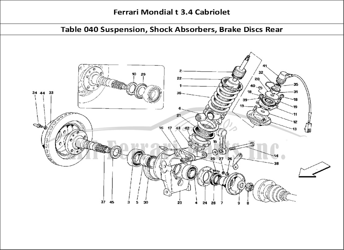 Ferrari Parts Ferrari Mondial 3.4 t Cabriolet Page 040 Rear Suspension - Shock A