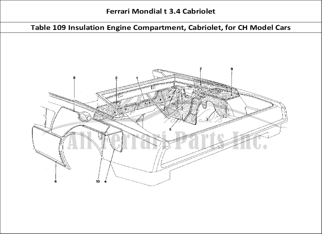 Ferrari Parts Ferrari Mondial 3.4 t Cabriolet Page 109 Engine Compartment Insula