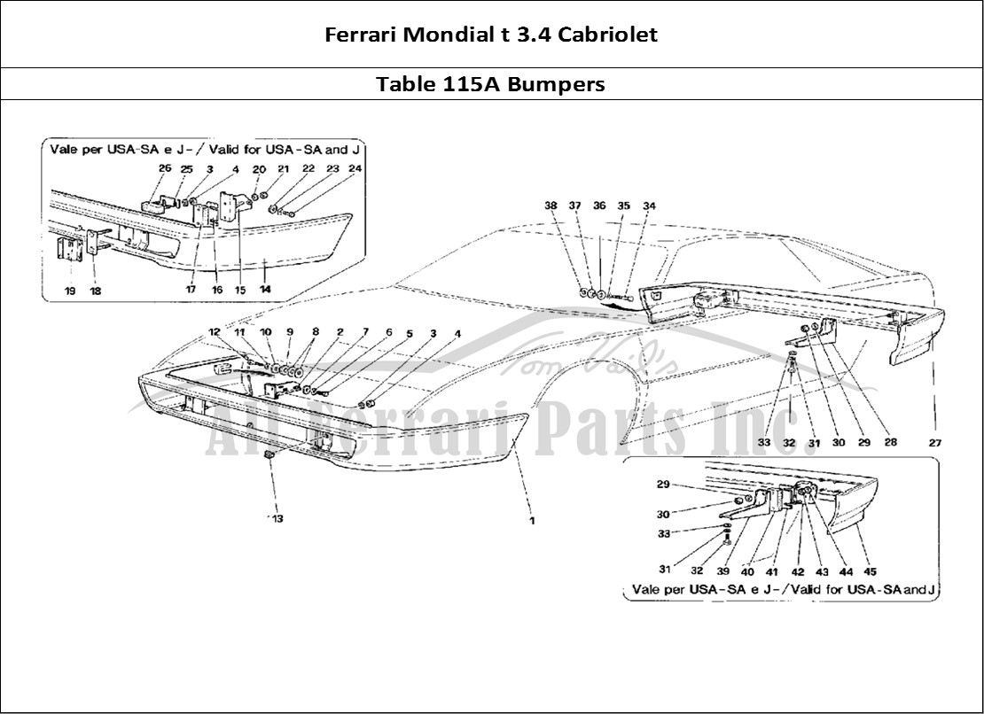 Ferrari Parts Ferrari Mondial 3.4 t Cabriolet Page 115 Bumpers