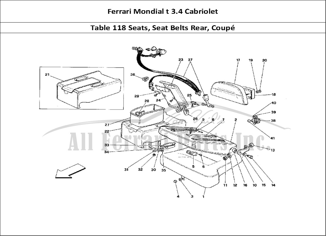 Ferrari Parts Ferrari Mondial 3.4 t Cabriolet Page 118 Seats and Rear Safety Bel