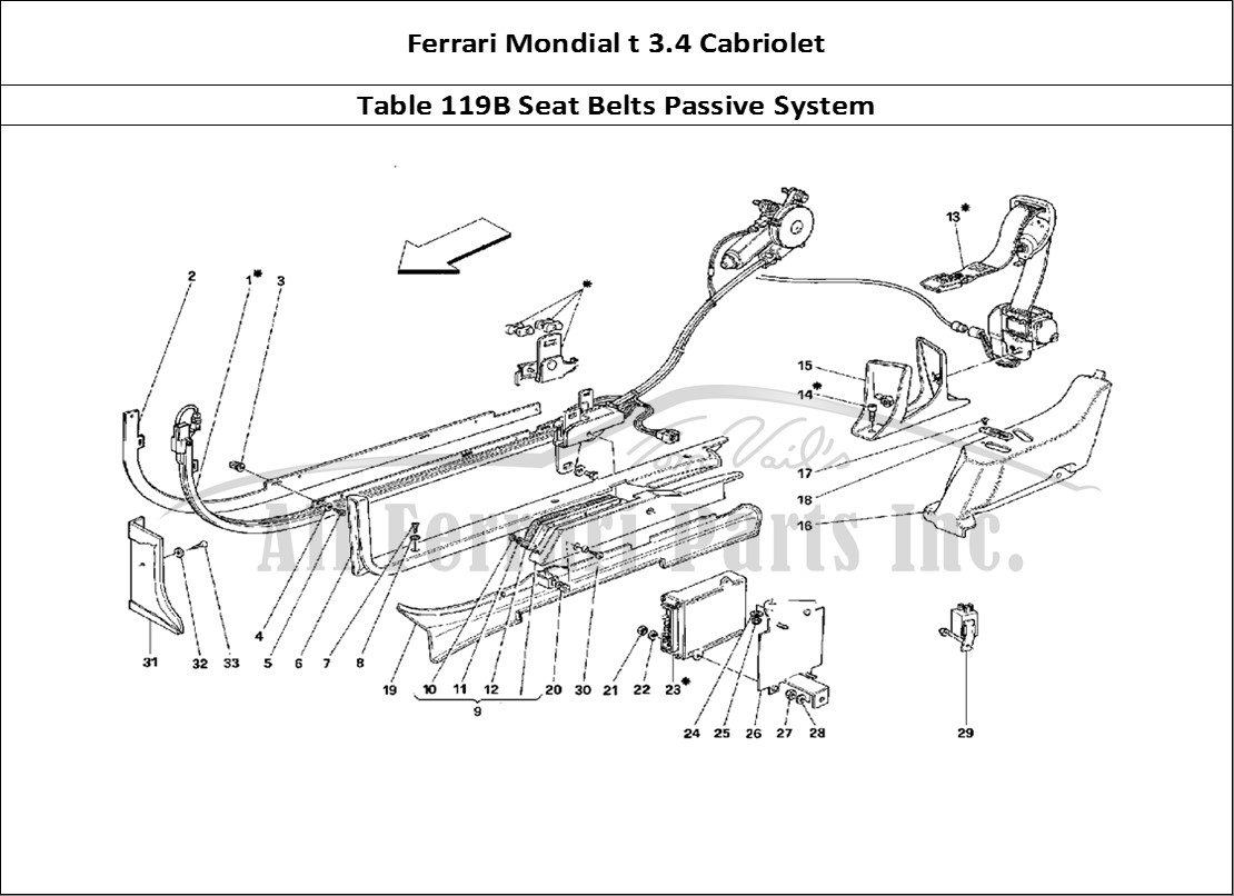 Ferrari Parts Ferrari Mondial 3.4 t Cabriolet Page 119 Passive Safety Belts Syst