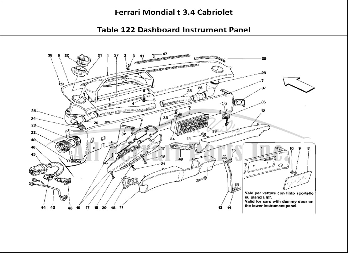 Ferrari Parts Ferrari Mondial 3.4 t Cabriolet Page 122 Dashboard