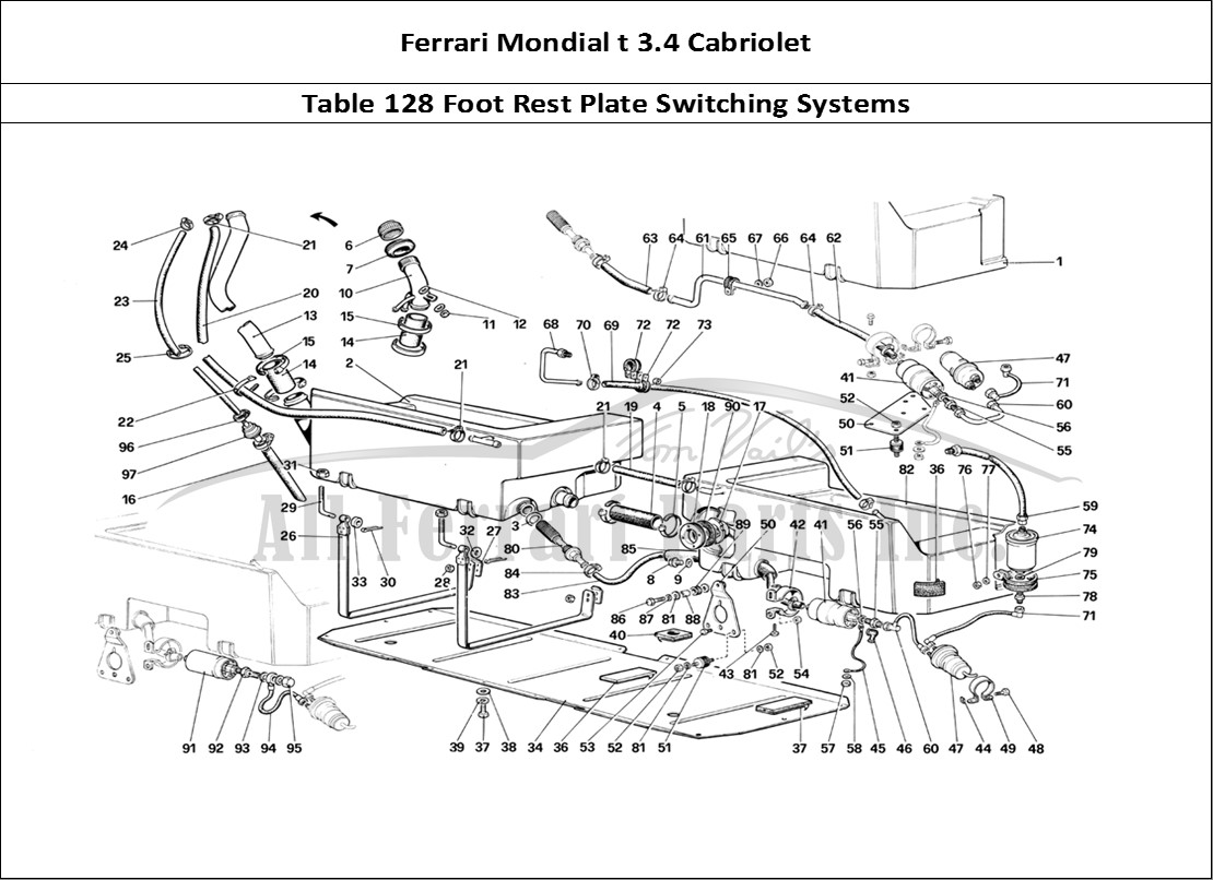 Ferrari Parts Ferrari Mondial 3.4 t Cabriolet Page 128 SwitCHing Units and Devic