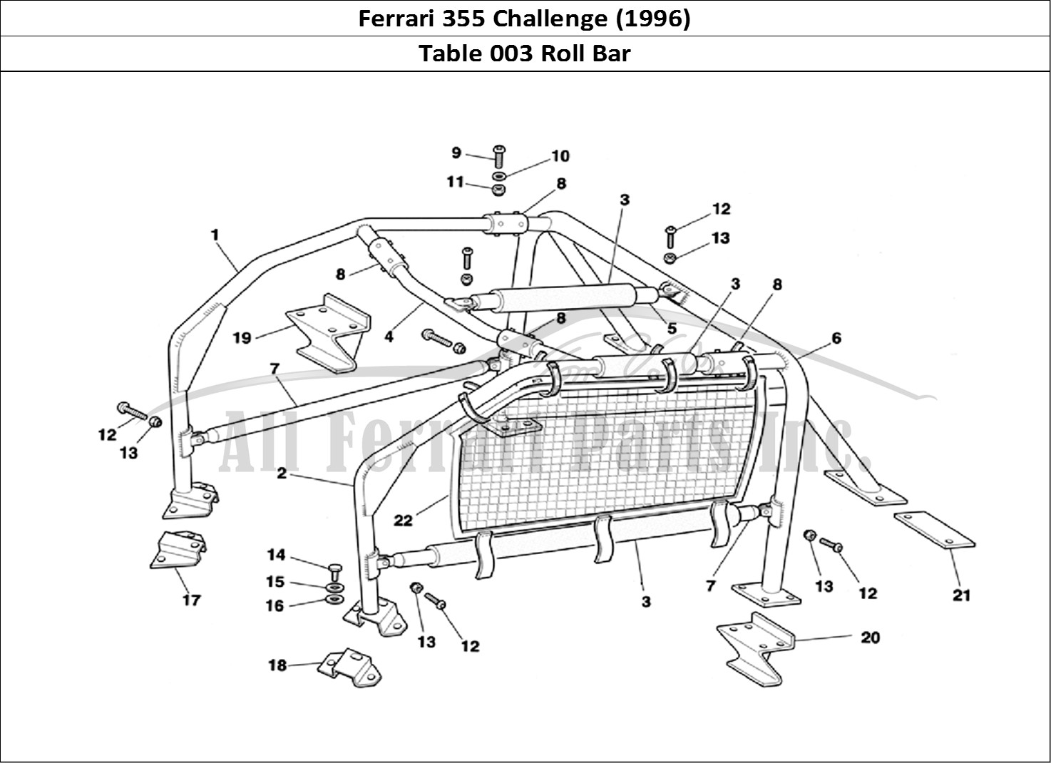Ferrari Parts Ferrari 355 Challenge (1996) Page 003 Roll Bar
