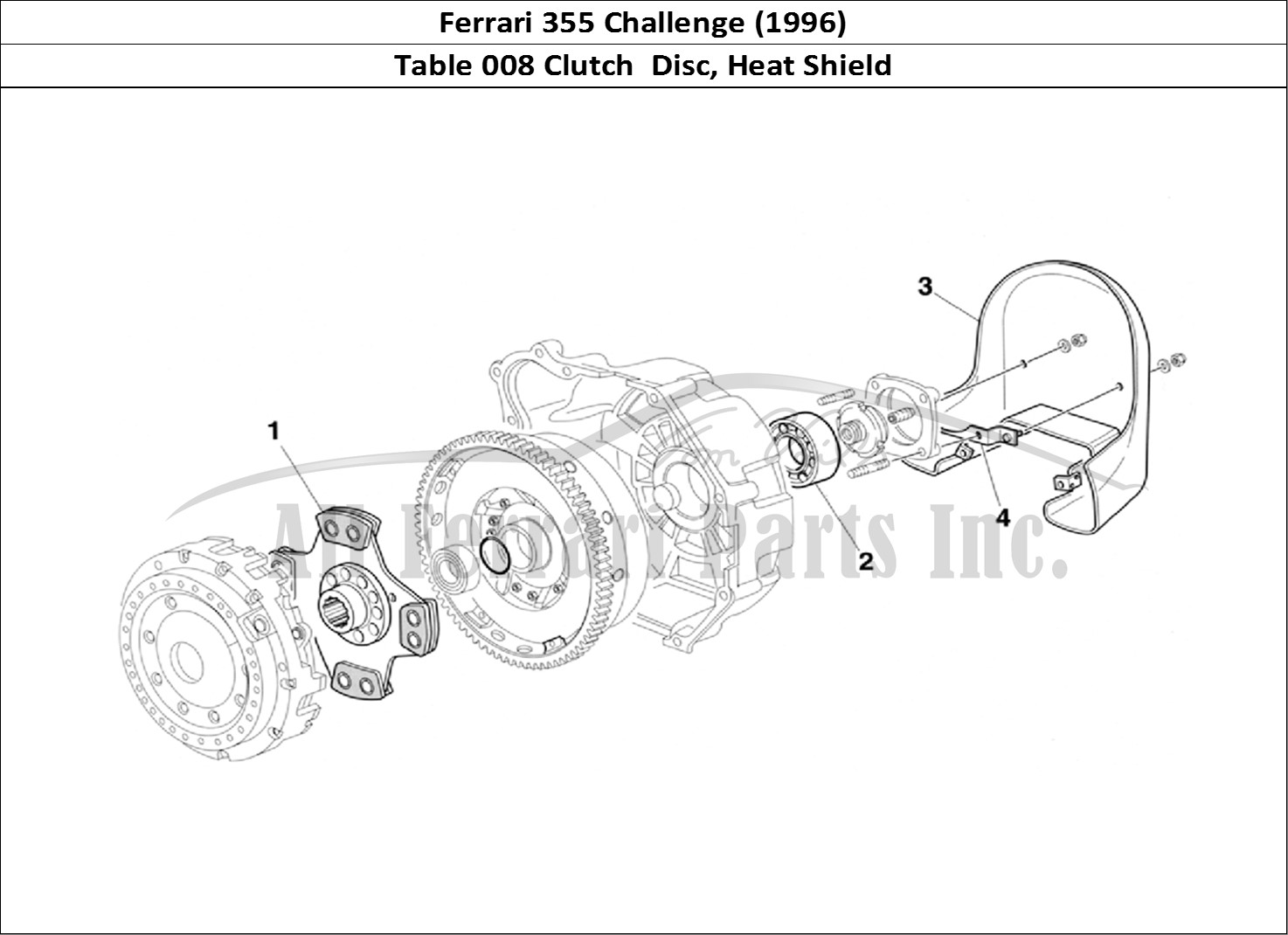 Ferrari Parts Ferrari 355 Challenge (1996) Page 008 Clutch Disc - Heat Shield