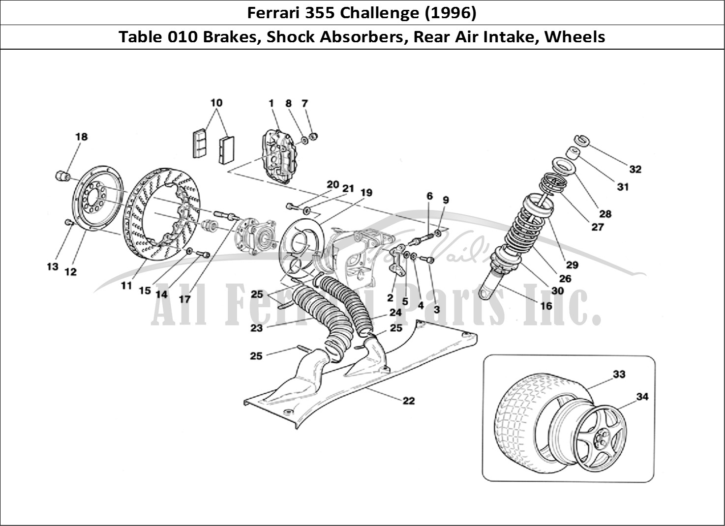 Ferrari Parts Ferrari 355 Challenge (1996) Page 010 Brakes - Shock Absorbers