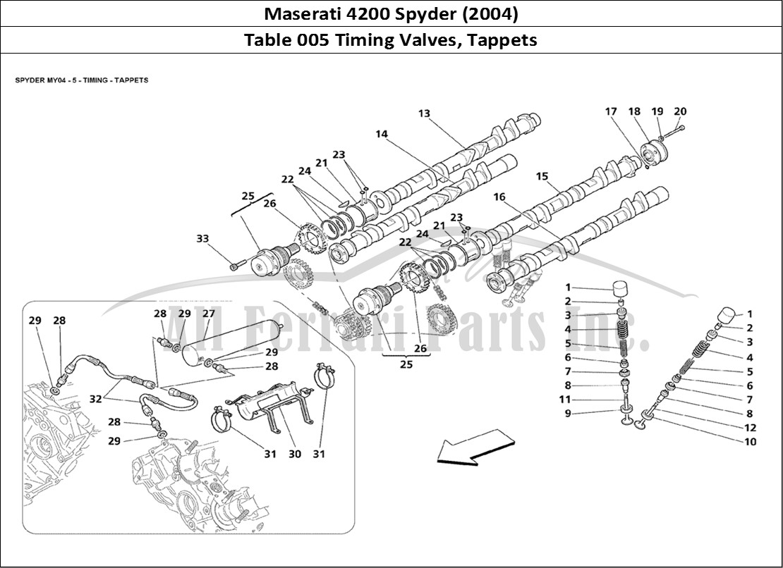 Ferrari Parts Maserati 4200 Spyder (2004) Page 005 Timing Tappets