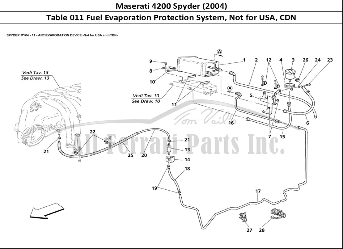 Ferrari Parts Maserati 4200 Spyder (2004) Page 011 Antievaporation Device No