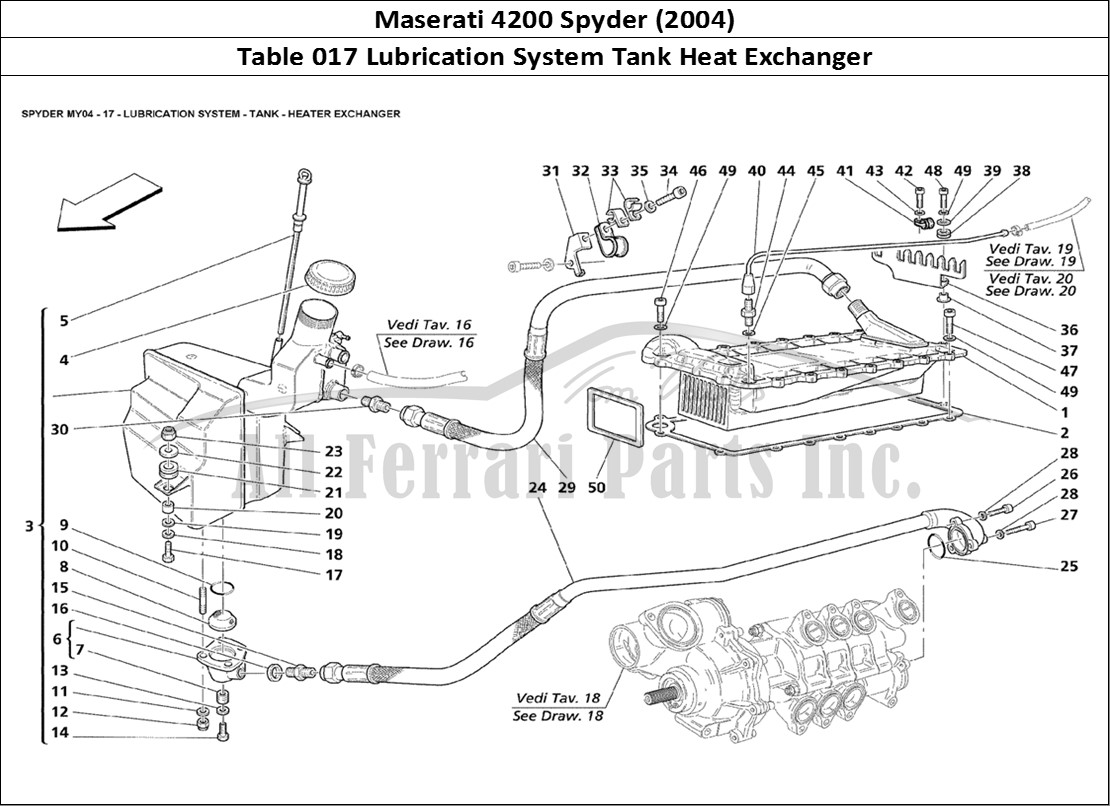 Ferrari Parts Maserati 4200 Spyder (2004) Page 017 Lubrication System Tank H