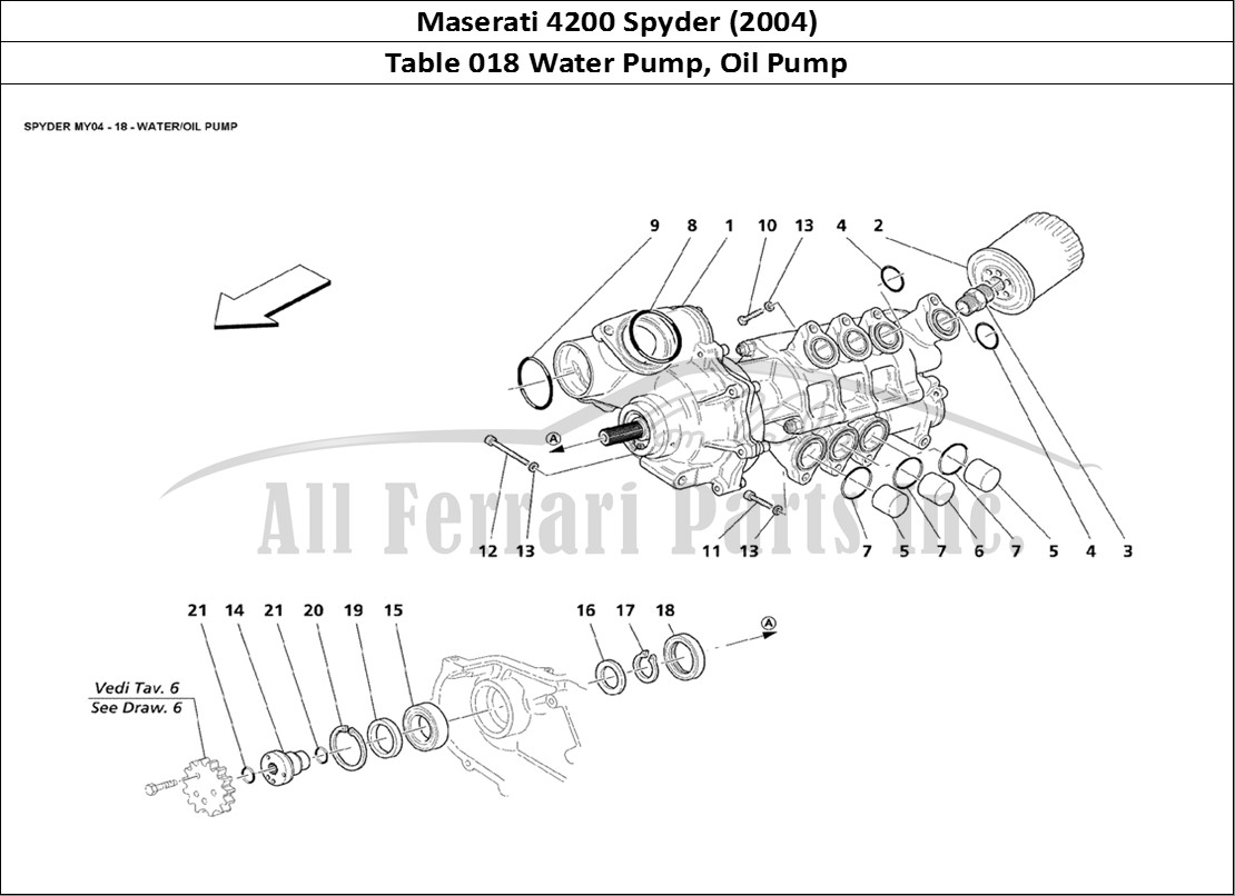 Ferrari Parts Maserati 4200 Spyder (2004) Page 018 Water/Oil Pump