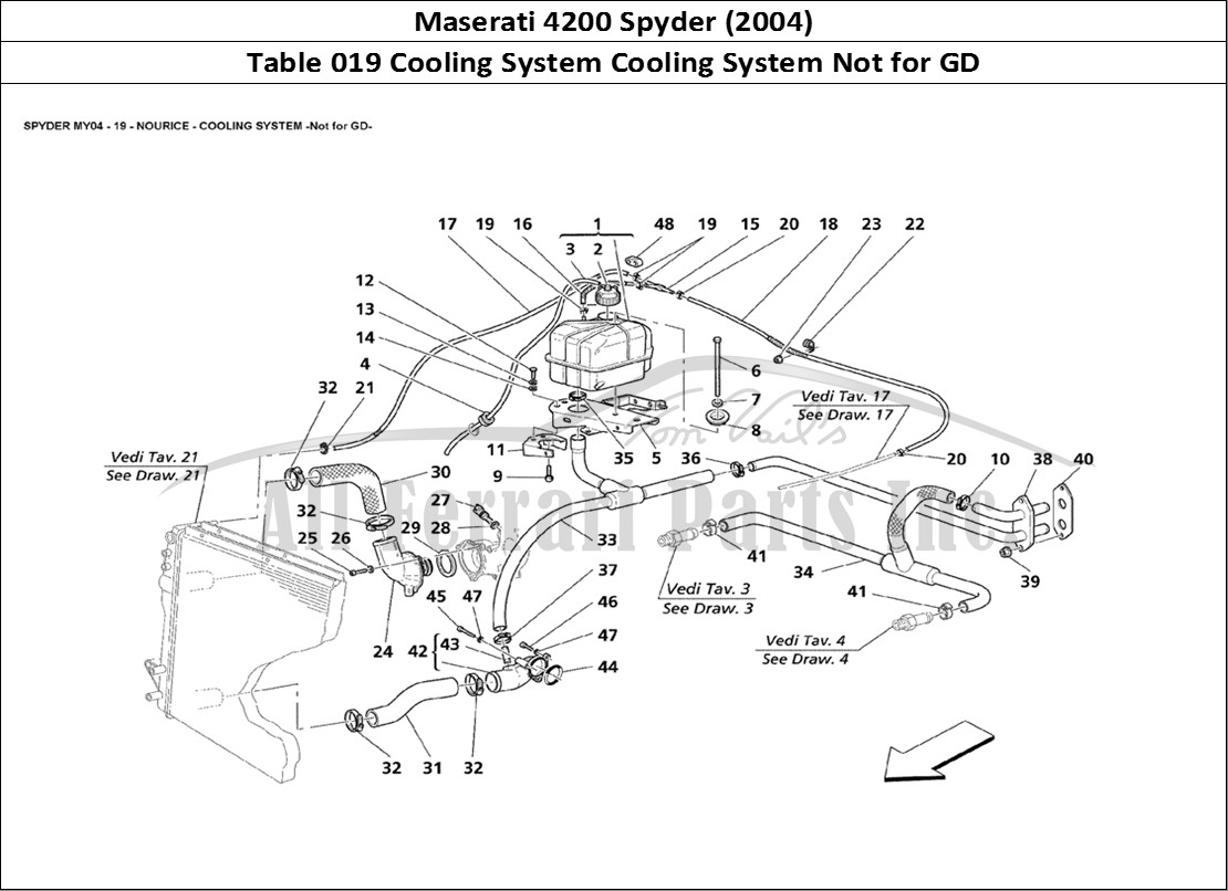Ferrari Parts Maserati 4200 Spyder (2004) Page 019 Nourice Cooling System No