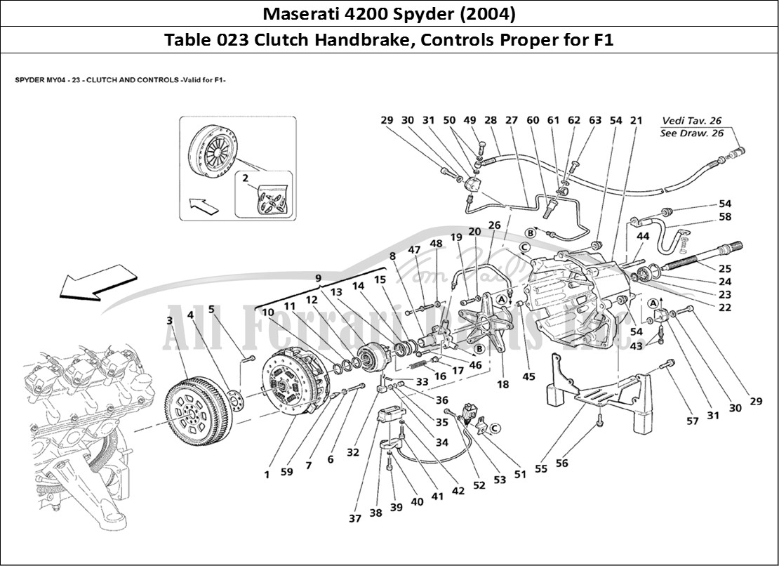 Ferrari Parts Maserati 4200 Spyder (2004) Page 023 Clutch and Controls Valid