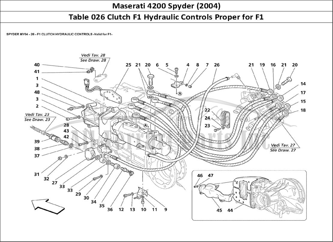Ferrari Parts Maserati 4200 Spyder (2004) Page 026 F1 Clutch Hydraulic Contr