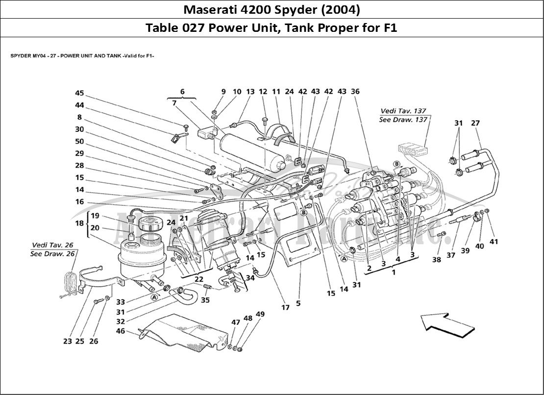Ferrari Parts Maserati 4200 Spyder (2004) Page 027 Power Unit and Tank Valid