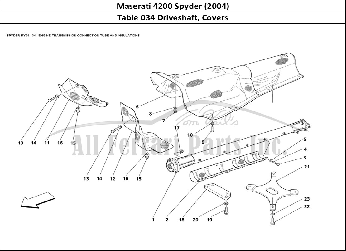 Ferrari Parts Maserati 4200 Spyder (2004) Page 034 Engine Transmission Conne