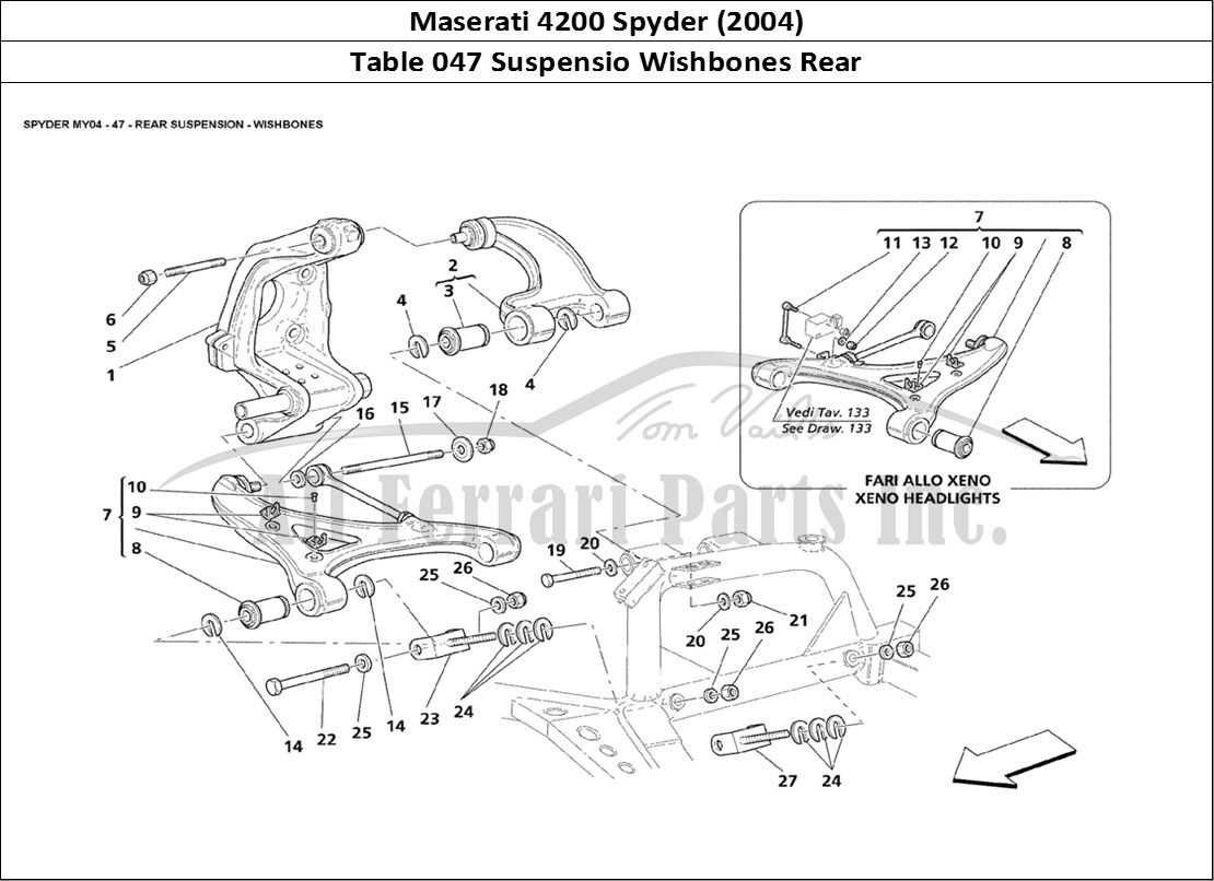 Ferrari Parts Maserati 4200 Spyder (2004) Page 047 Rear Suspension Wishbones