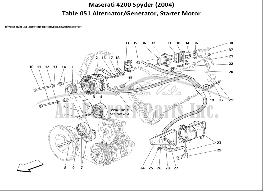 Ferrari Parts Maserati 4200 Spyder (2004) Page 051 Current Generator Startin