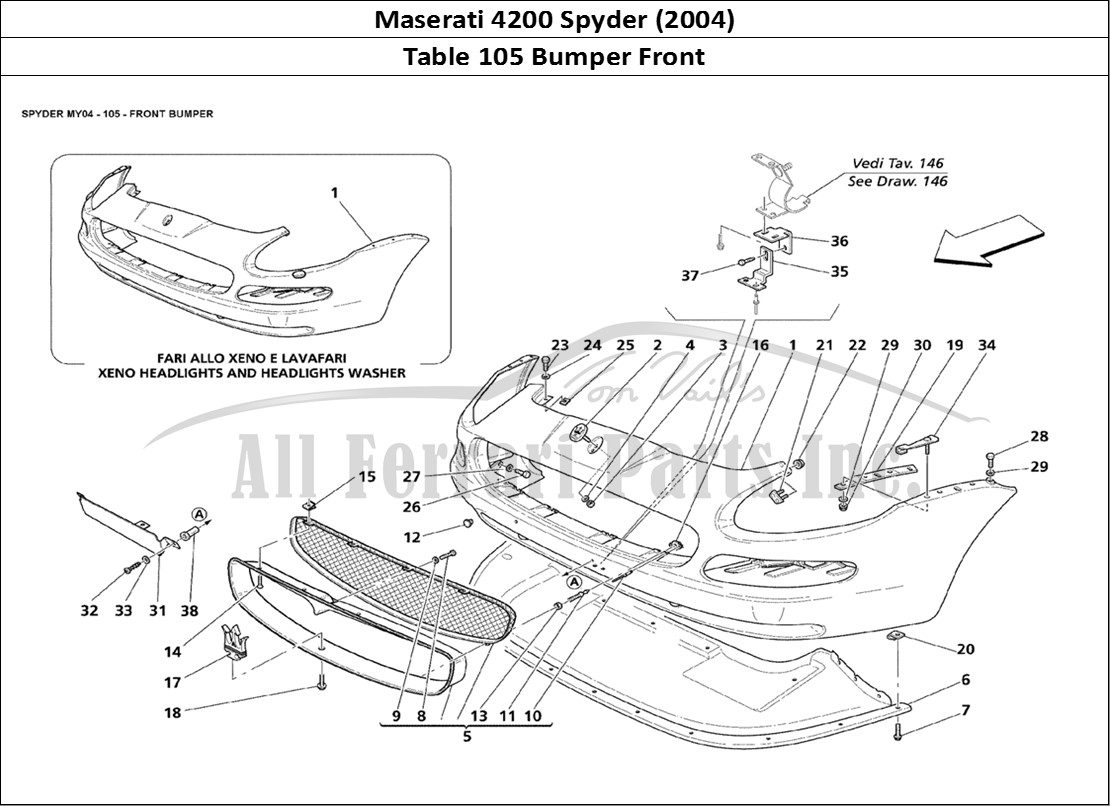 Ferrari Parts Maserati 4200 Spyder (2004) Page 105 Front Bumper