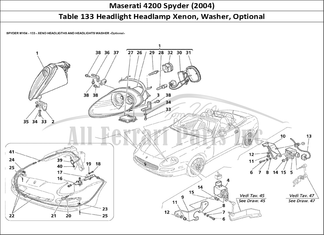 Ferrari Parts Maserati 4200 Spyder (2004) Page 133 Xeno Headligths and Headl