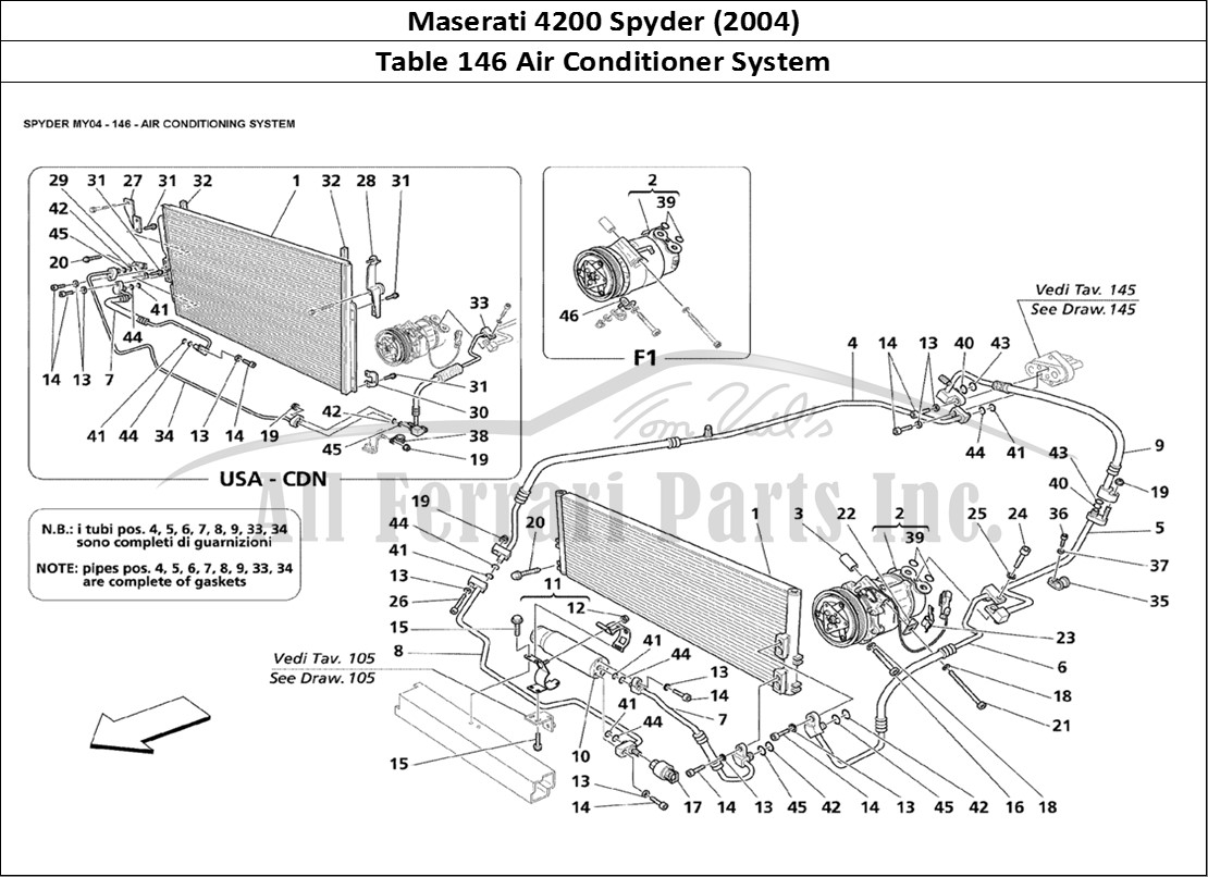 Ferrari Parts Maserati 4200 Spyder (2004) Page 146 Air Conditioning System