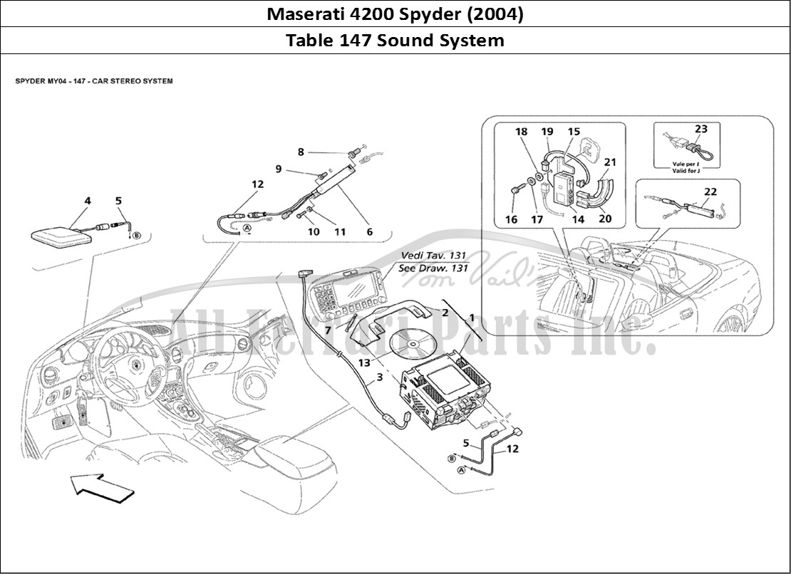 Ferrari Parts Maserati 4200 Spyder (2004) Page 147 Car Stereo System