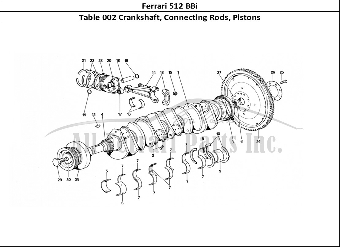 Ferrari Parts Ferrari 512 BBi Page 002 Crankshaft - Connecting R