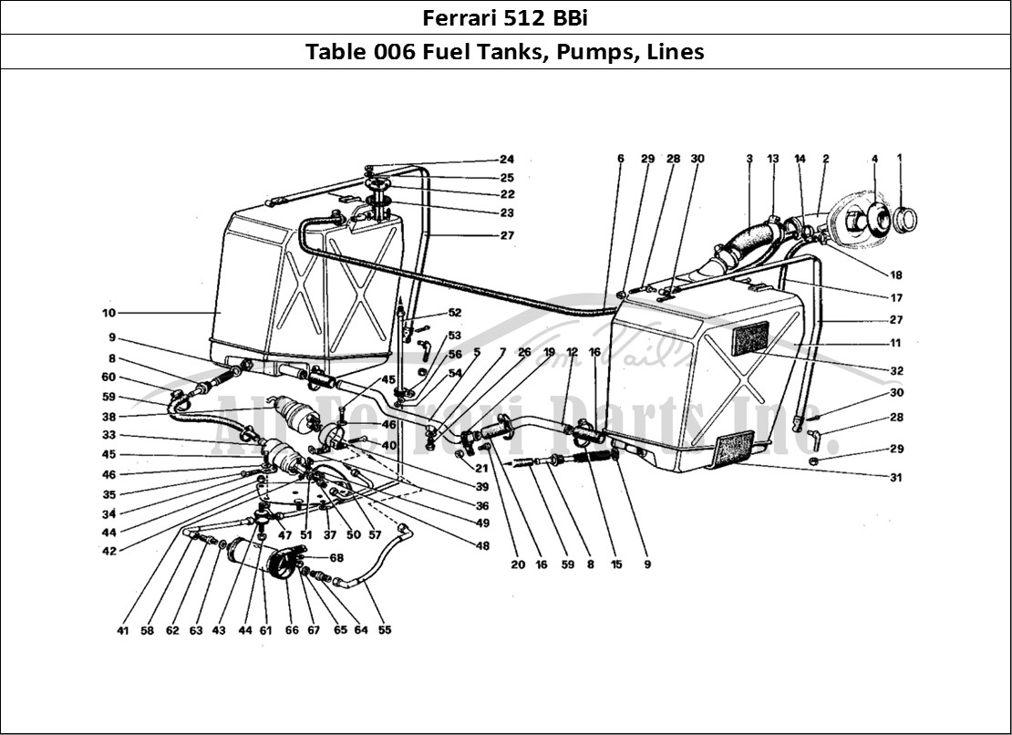 Ferrari Parts Ferrari 512 BBi Page 006 Fuel Tanks, Pumps and Pip