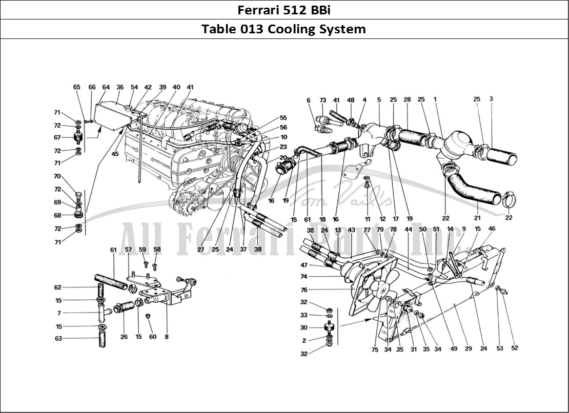 Ferrari Parts Ferrari 512 BBi Page 013 Cooling System