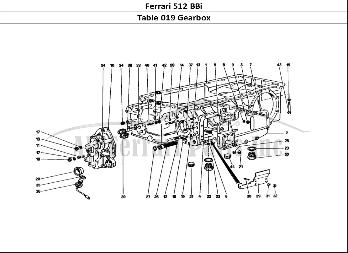 Ferrari Parts Ferrari 512 BBi Page 019 Gearbox