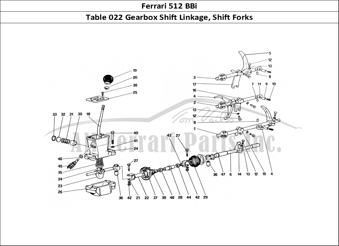 Ferrari Parts Ferrari 512 BBi Page 022 Gearbox Controlls