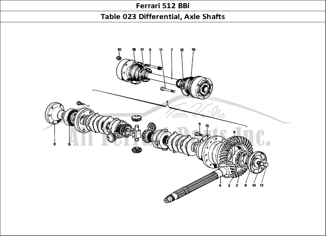 Ferrari Parts Ferrari 512 BBi Page 023 Differential & Axle Shaft