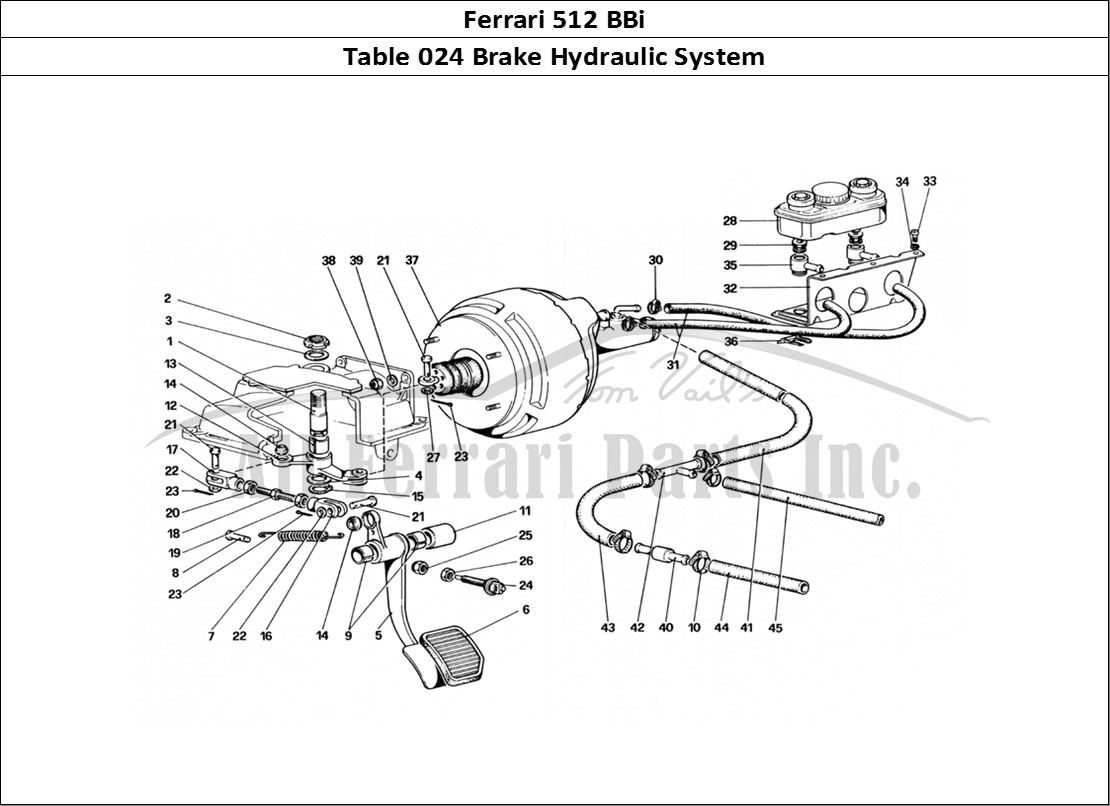 Ferrari Parts Ferrari 512 BBi Page 024 Brake Hydraulic System