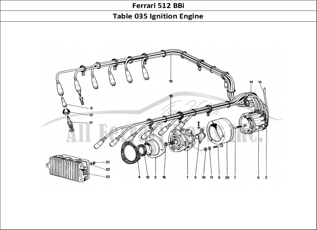 Ferrari Parts Ferrari 512 BBi Page 035 Engine Ignition
