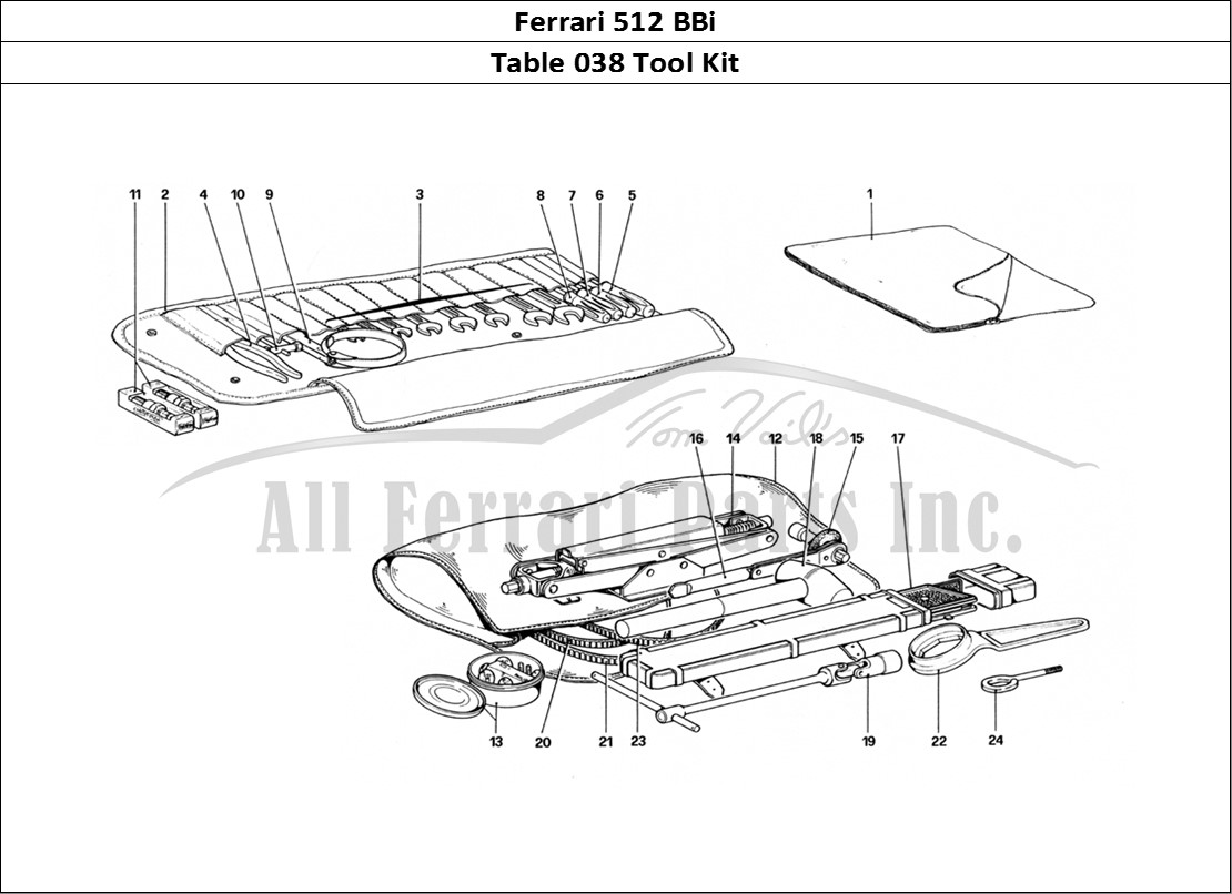 Ferrari Parts Ferrari 512 BBi Page 038 Tool - Kit