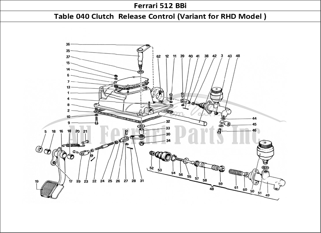 Ferrari Parts Ferrari 512 BBi Page 040 Clutch Release Controll (