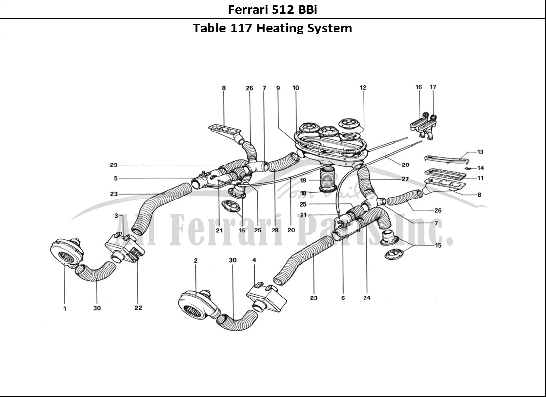 Ferrari Parts Ferrari 512 BBi Page 117 Heating System