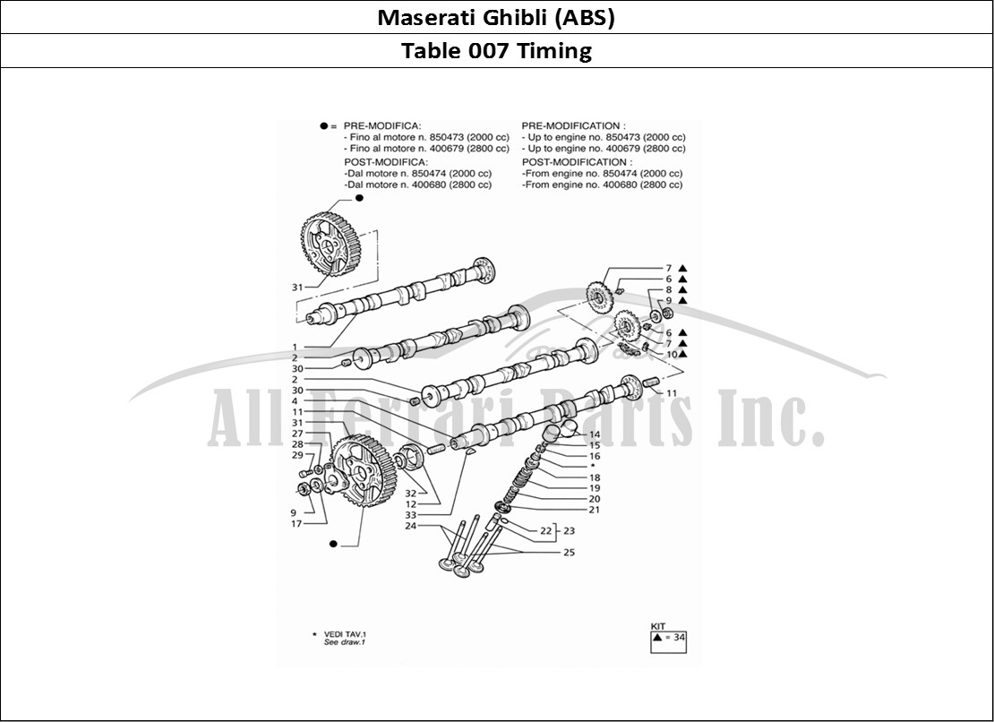 Ferrari Parts Maserati Ghibli 2.8 (ABS) Page 007 Timing