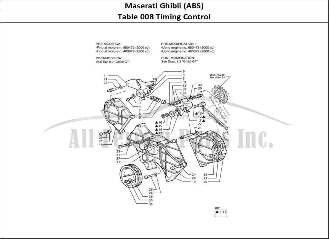 Ferrari Parts Maserati Ghibli 2.8 (ABS) Page 008 Timing Control