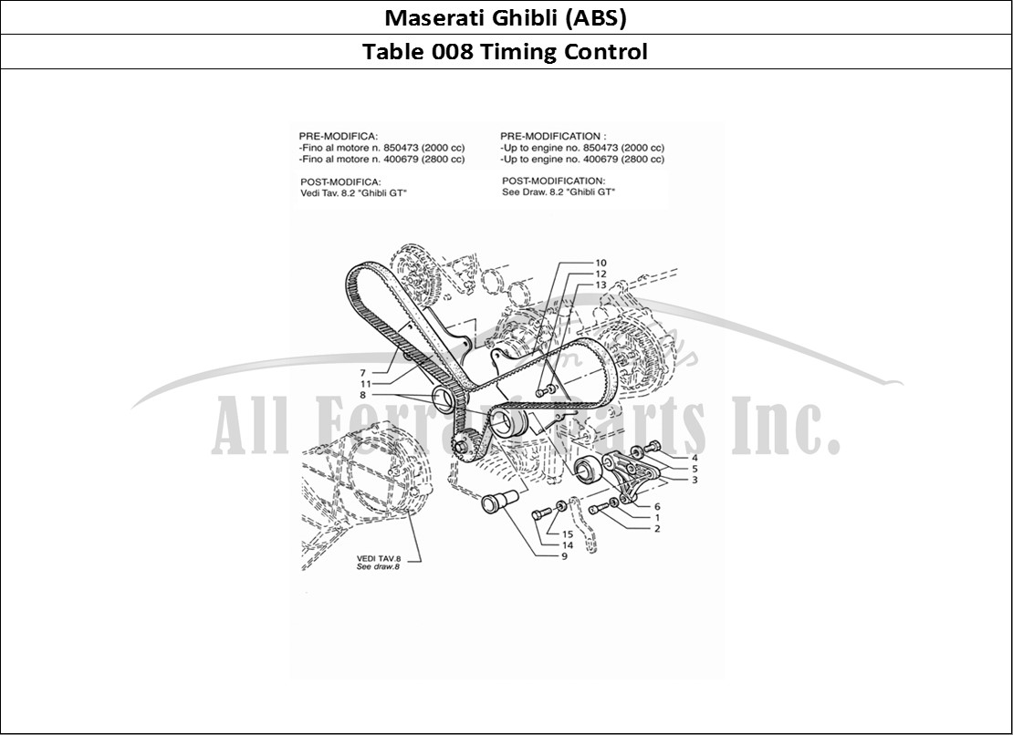 Ferrari Parts Maserati Ghibli 2.8 (ABS) Page 008 Timing Control