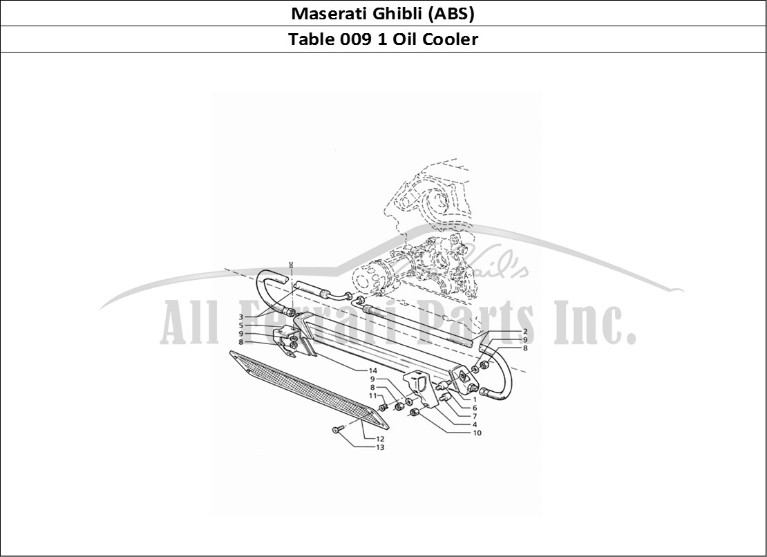 Ferrari Parts Maserati Ghibli 2.8 (ABS) Page 009 Engine Oil Cooling
