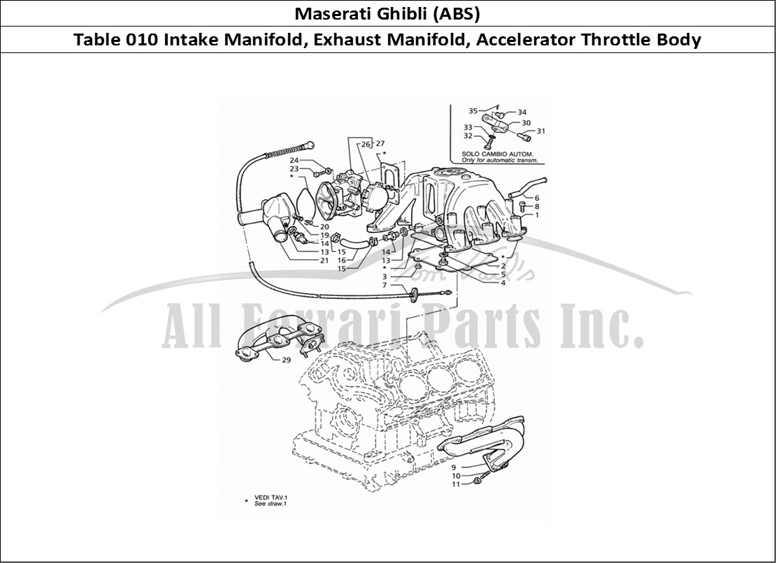 Ferrari Parts Maserati Ghibli 2.8 (ABS) Page 010 Intake and Exhaust Manifo