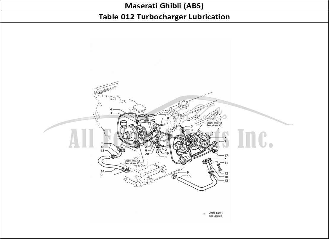 Ferrari Parts Maserati Ghibli 2.8 (ABS) Page 012 Turboblowers Lubrication