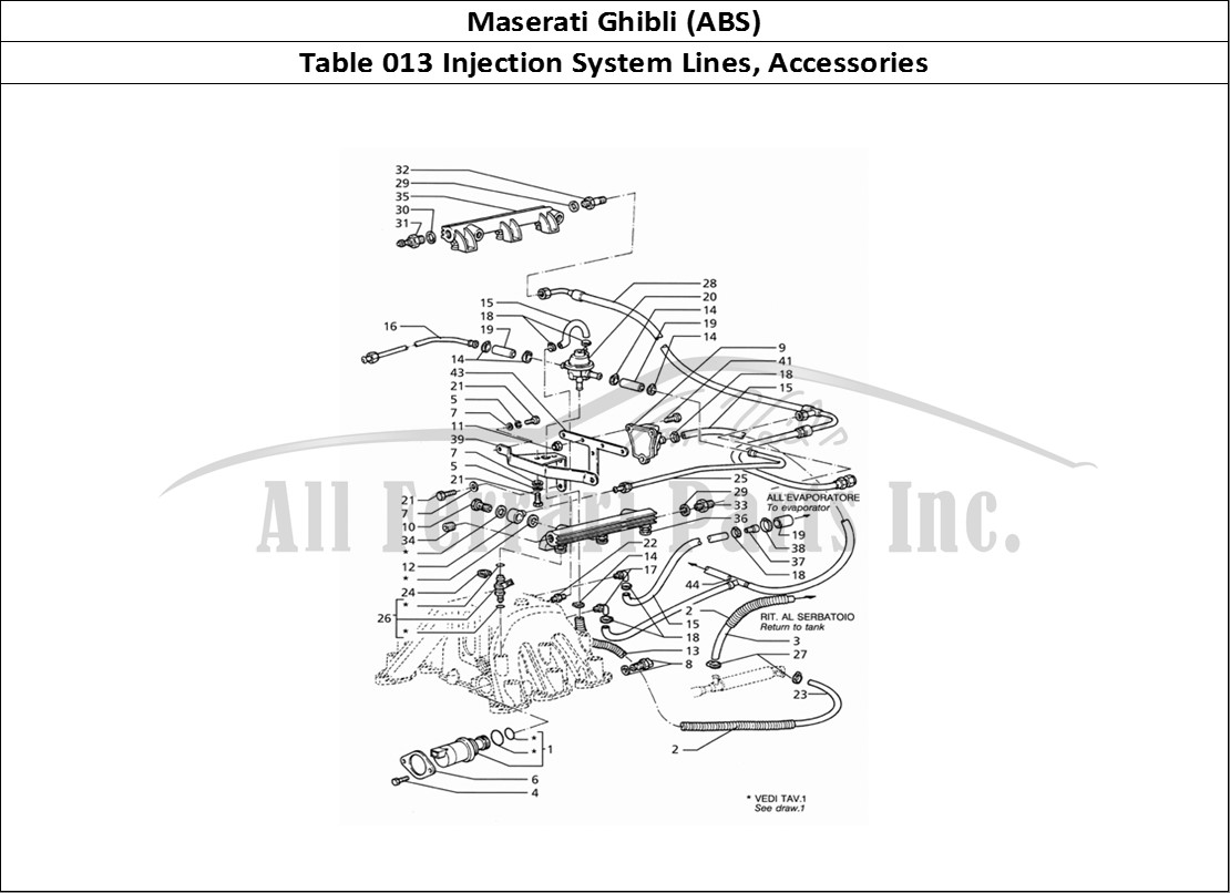 Ferrari Parts Maserati Ghibli 2.8 (ABS) Page 013 Injection System Accessor